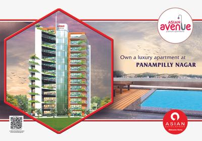 Image of 1000 Sq.ft 2 BHK Apartment / Flat for sale in Asian Avenue, Panampilly Nagar, Kochi for Rs. 10300000