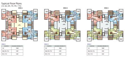 Image of 1552 Sq.ft 3 BHK Apartment / Flat for sale in Atur Valley Vista Wing A, Pisoli, Pune for Rs. 7500000