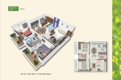 Image of 1118 Sq.ft 2 BHK Apartment / Flat for sale in JC Heights, Doddabommasandra, Bengaluru for Rs. 8200000