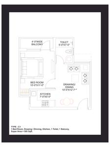 Image of 1500 Sq.ft 3 BHK Apartment / Flat for sale in Realtyvision 4th Avenue, Sector 110, Noida for Rs. 6799999