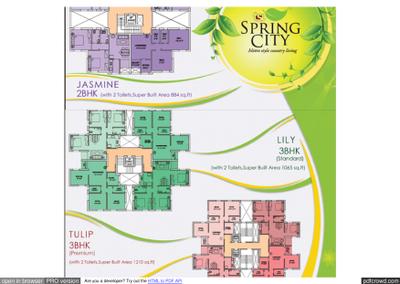 Image of 1065 Sq.ft 3 BHK Apartment / Flat for sale in Trishna TSL Spring City Phase 1, Khordha, Khordha District for Rs. 4600000