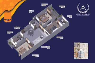Image of 750 Sq.ft 1 BHK Apartment / Flat for sale in Vihaan Altair Residency, Noida Extension, Greater Noida for Rs. 3349000