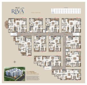 Image of 1200 Sq.ft 2 BHK Apartment / Flat for sale in NLC Riva, Ameenpur, Sangareddy for Rs. 6120000