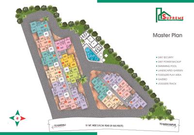 Image of 868 Sq.ft 3 BHK Apartment / Flat for sale in Supreme Residency, Kaikhali, Kolkata for Rs. 5800000