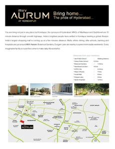 Image of 1250 Sq.ft 2 BHK Builder Floor for sale in MVV Aurum, Kondapur, Hyderabad for Rs. 12000000
