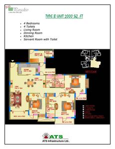 Image of 1700 Sq.ft 3 BHK Apartment / Flat for sale in ATS Green Paradiso, Chi IV, Greater Noida for Rs. 19800000