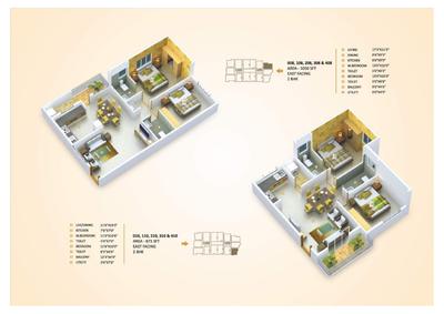 Image of 1050 Sq.ft 2 BHK Apartment / Flat for sale in Sovereign Srinilaya, Sompura, Bengaluru for Rs. 6300000