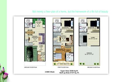 Image of 1050 Sq.ft 2.5 BHK Independent House for sale in Shree Brahma Ashoka Greens, Noida Extension, Greater Noida for Rs. 4199000