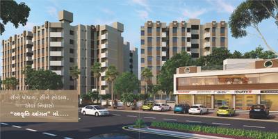 Image of 990 Sq.ft 2 BHK Apartment / Flat for sale in Aroma Aakruti Aangan, Lambha, Ahmedabad for Rs. 2150000