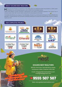 Image of 1000 Sq.ft Residential Plot / Land for sale in Golden Square Phase 2, Kandigai, Chengalpattu, Chennai for Rs. 2450000