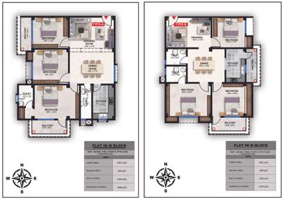 Image of 1028 Sq.ft 3 BHK Apartment / Flat for sale in Akash Tower, Beltola, Guwahati for Rs. 7567500