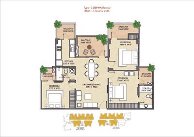 Image of 1645 Sq.ft 3 BHK Apartment / Flat for sale in Aradhyam Spa City Phase 1, Dasna, Ghaziabad for Rs. 14500000