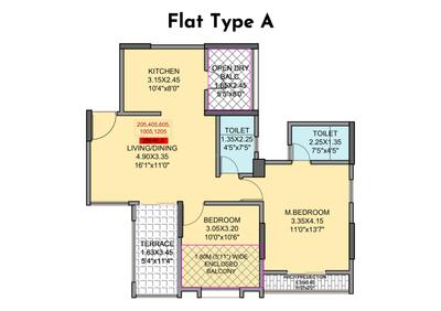 Image of 1600 Sq.ft 4 BHK Apartment / Flat for sale in Nest Saswad Aashirwad Homes, Ravet, Pune for Rs. 10352000