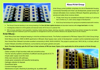 Image of 350 Sq.ft 1 BHK Apartment / Flat for sale in Crystal Krish Nikunj Phase 2, Tijara, Bhiwadi for Rs. 900000