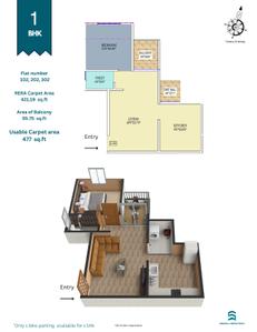 Image of 840 Sq.ft 2 BHK Apartment / Flat for sale in Raj Kunj, Kiwale, Pune for Rs. 6485000