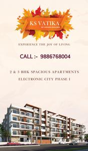 Image of 1570 Sq.ft 3 BHK Apartment / Flat for sale in Udhaya KS Vatika, Electronic City, Bengaluru for Rs. 7855000