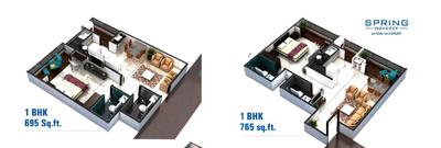 Image of 695 Sq.ft 1 BHK Apartment / Flat for sale in D R Spring Odyssey, Bhangiya, Indore for Rs. 2890000