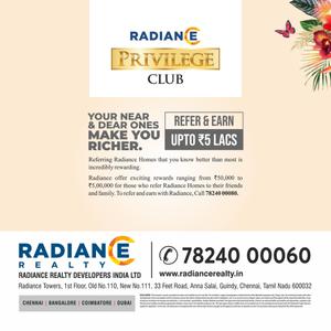 Image of 1215 Sq.ft Residential Plot / Land for sale in Radiance Paradise, Gerugambakkam, Chennai for Rs. 10900000