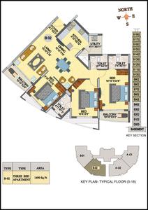 Image of 3040 Sq.ft 4 BHK Apartment / Flat for sale in Hoysala Infantry Towers, Sanjaynagar, Bengaluru for Rs. 45000000
