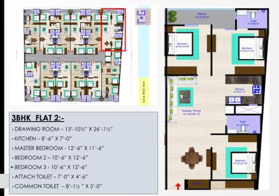Image of 1050 Sq.ft 2 BHK Apartment / Flat for sale in Sam Rise Inn, Noida Extension, Greater Noida for Rs. 4500000