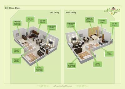 Image of 910 Sq.ft 2 BHK Apartment / Flat for sale in Vakil Marigold, Iggalur, Bengaluru for Rs. 5000000