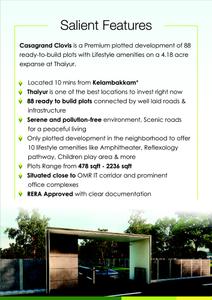 Image of 650 Sq.ft Residential Plot / Land for sale in Casagrand Clovis, Thaiyur, Chennai for Rs. 1690000