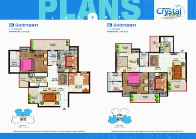 Image of 2140 Sq.ft 4 BHK Apartment / Flat for sale in Amrapali Crystal Homes Phase 1, Sector 76, Noida for Rs. 29318000