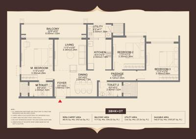 Image of 1592 Sq.ft 3 BHK Apartment / Flat for sale in Godrej Aveline, Yelahanka, Bengaluru for Rs. 24700000