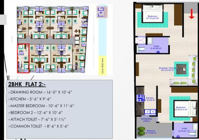 Image of 1050 Sq.ft 2 BHK Apartment / Flat for sale in Sam Rise Inn, Noida Extension, Greater Noida for Rs. 4500000