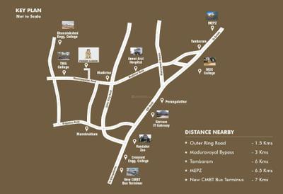 Image of 1500 Sq.ft 2 BHK Villa for sale in Premier Garden, Mudichur, Chennai for Rs. 12500000
