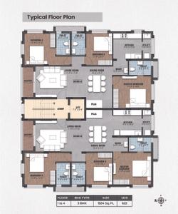 Image of 1504 Sq.ft 3 BHK Apartment / Flat for sale in Akshaya Mbessy 62, Besant Nagar, Chennai for Rs. 26500000