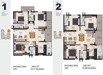 Image of 1820 Sq.ft 3 BHK Apartment / Flat for sale in Maram Katam Jayasree, Karmanghat, Hyderabad for Rs. 13129500