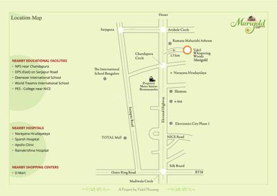 Image of 910 Sq.ft 2 BHK Apartment / Flat for sale in Vakil Marigold, Iggalur, Bengaluru for Rs. 5000000