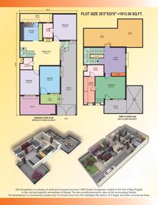Image of 2100 Sq.ft 3 BHK Duplex for sale in Prithvi Kilol Bungalows, Bagmugaliya, Bhopal for Rs. 9800000