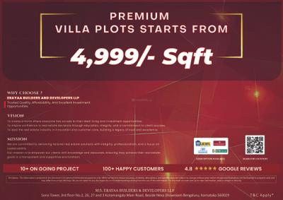 Image of 1500 Sq.ft Residential Plot / Land for sale in Erayaa Prime Rose Goldspire, Seethanaikana Halli, Bengaluru for Rs. 8248000