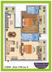 Image of 1845 Sq.ft 4 BHK Apartment / Flat for sale in GPM Blossom Greens, Sector 63, Faridabad for Rs. 11000000