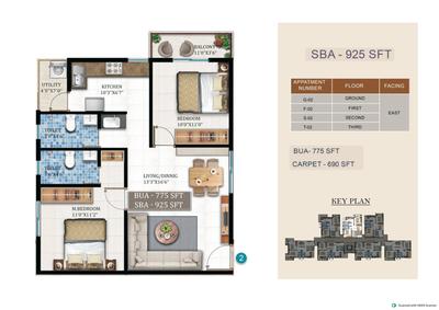 Image of 835 Sq.ft 2 BHK Apartment / Flat for sale in MS Gayathri Enclave, Bommasandra, Bengaluru for Rs. 6499000