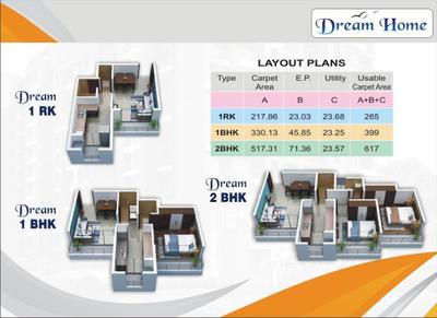 Image of 570 Sq.ft 1 BHK Apartment / Flat for sale in Unity Dream Home, Dombivli East, Thane for Rs. 3200000