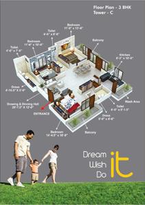 Image of 2000 Sq.ft 3 BHK Apartment / Flat for sale in Sanjeevani Shubh Vastu Grand, Seoni Pranmoti, Chhindwara for Rs. 8000000